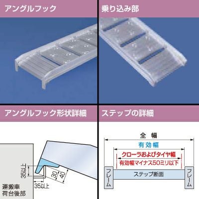 法人様専用・代引不可・返品不可】0.5t アルミブリッジ 2本セット 日軽
