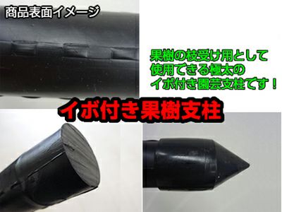 個人宅配送OK シンセイ イボ付き 果樹支柱 枝受支柱 33mm X 2100mm 10