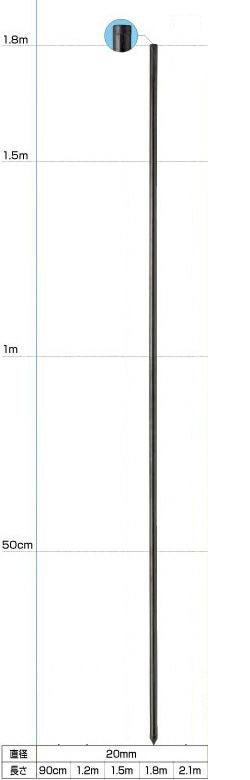 末松電子 電気柵 支柱 FRPポール 50本入 【φ20mm X 1.8m】 180cm 電柵
