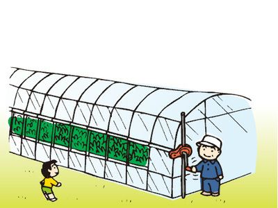 誠和 ハウス巻き上げ換気装置 くるファミ 50 巻上機 ハウスサイド 側面