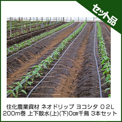 住化農業資材 ネオドリップ ヨコシタ 02L 200m巻 上下散水 (上)(下