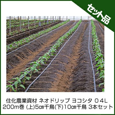 住化農業資材 ネオドリップ ヨコシタ 04L 200m巻 (上)5㎝千鳥(下)10
