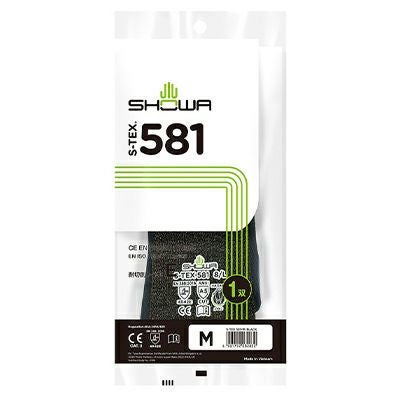 ｼｮｰﾜｸﾞﾛｰﾌﾞ 手袋 S-TEX 581 M S-TEX 581 -M ブラック x5ｾｯﾄ 耐切創