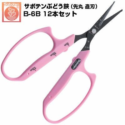 送料無料のお得な12本セット) ぶどう鋏 サボテン 先丸 直刃 大ハンドル