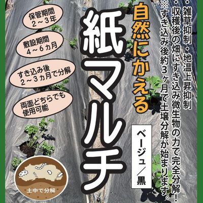 個人宅配送OK 紙マルチ 国産 シンセイ OJI サステナマルチ 黒/ベージュ