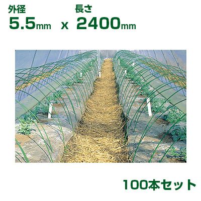 ニューセキスイポール φ5.5×2400　千本　県民 積水 ｾｷｽｲ 農業用 ニューセキスイポール φ5.5 X 2400mm (FPR) 100本